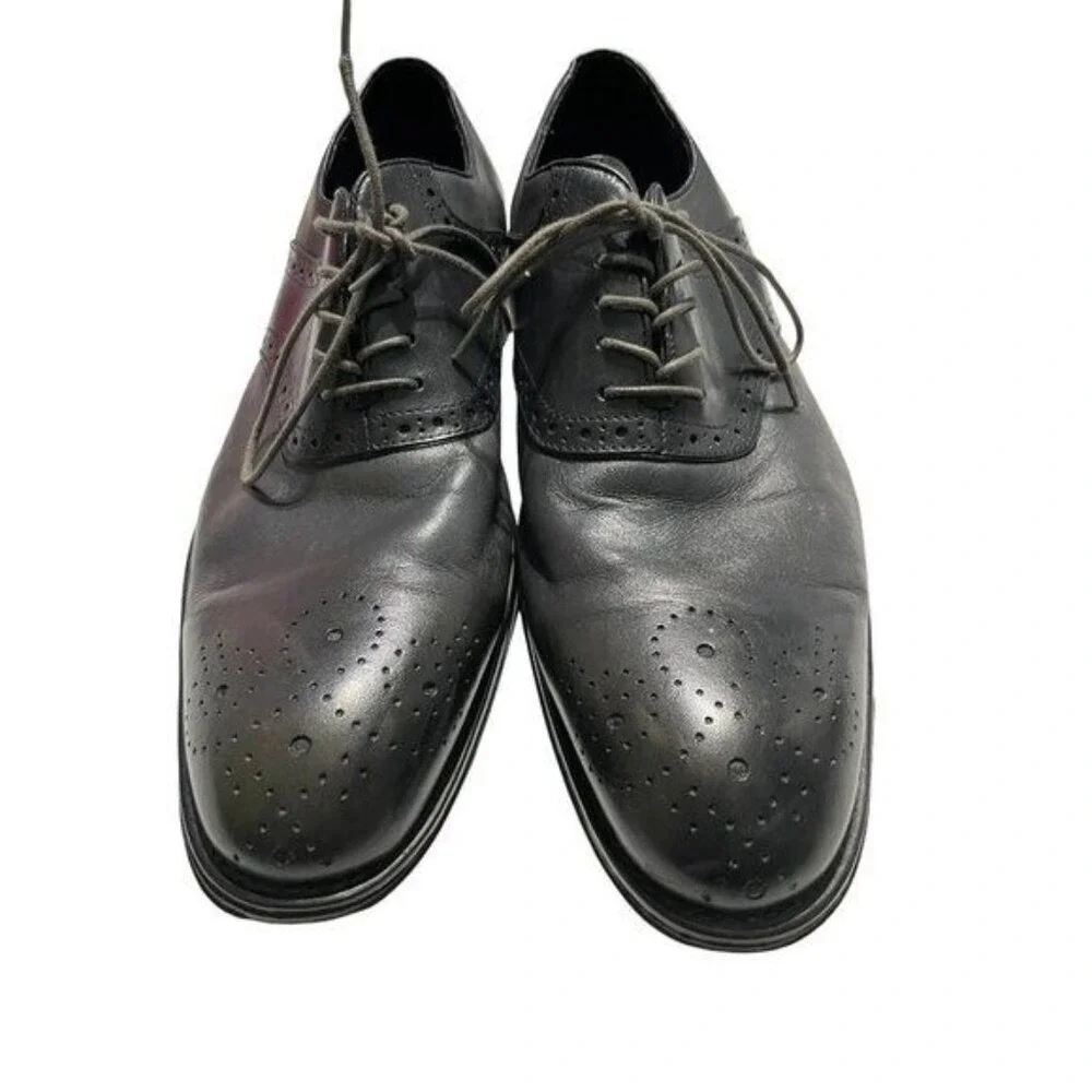 Ashton‎ Grey Men's Dress Shoes Lace Up Oxford Black Leather Size 11.5